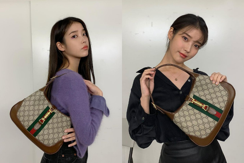 IU魅力無法擋！女神私下愛揹「GUCCI包包」特搜，全新「酒紅色賈姬包」放下手機沒問題～