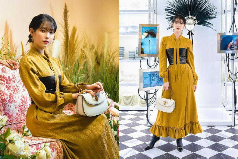 IU魅力無法擋！女神私下愛揹「GUCCI包包」特搜，全新「酒紅色賈姬包」放下手機沒問題～