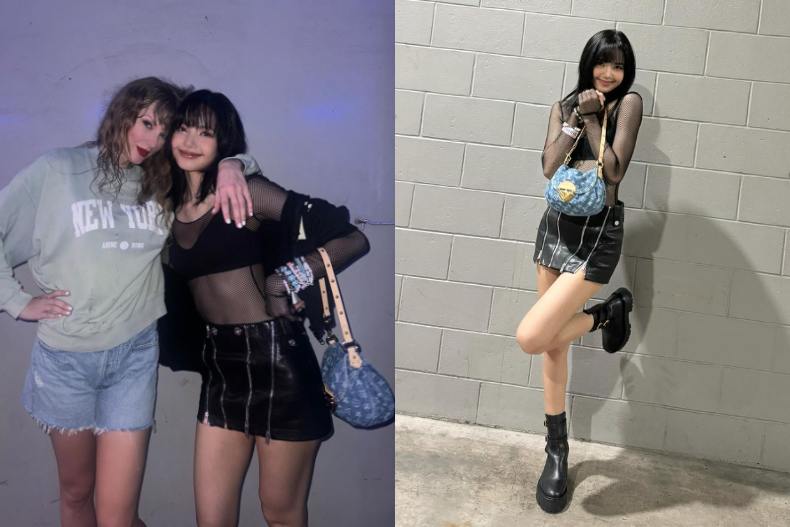 Lisa揹LV牛仔包現身Taylor Swift演唱會