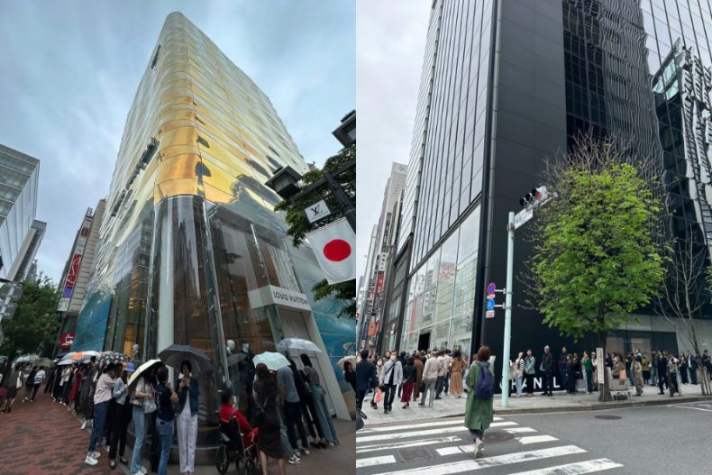 銀座精品店排隊人潮暴增