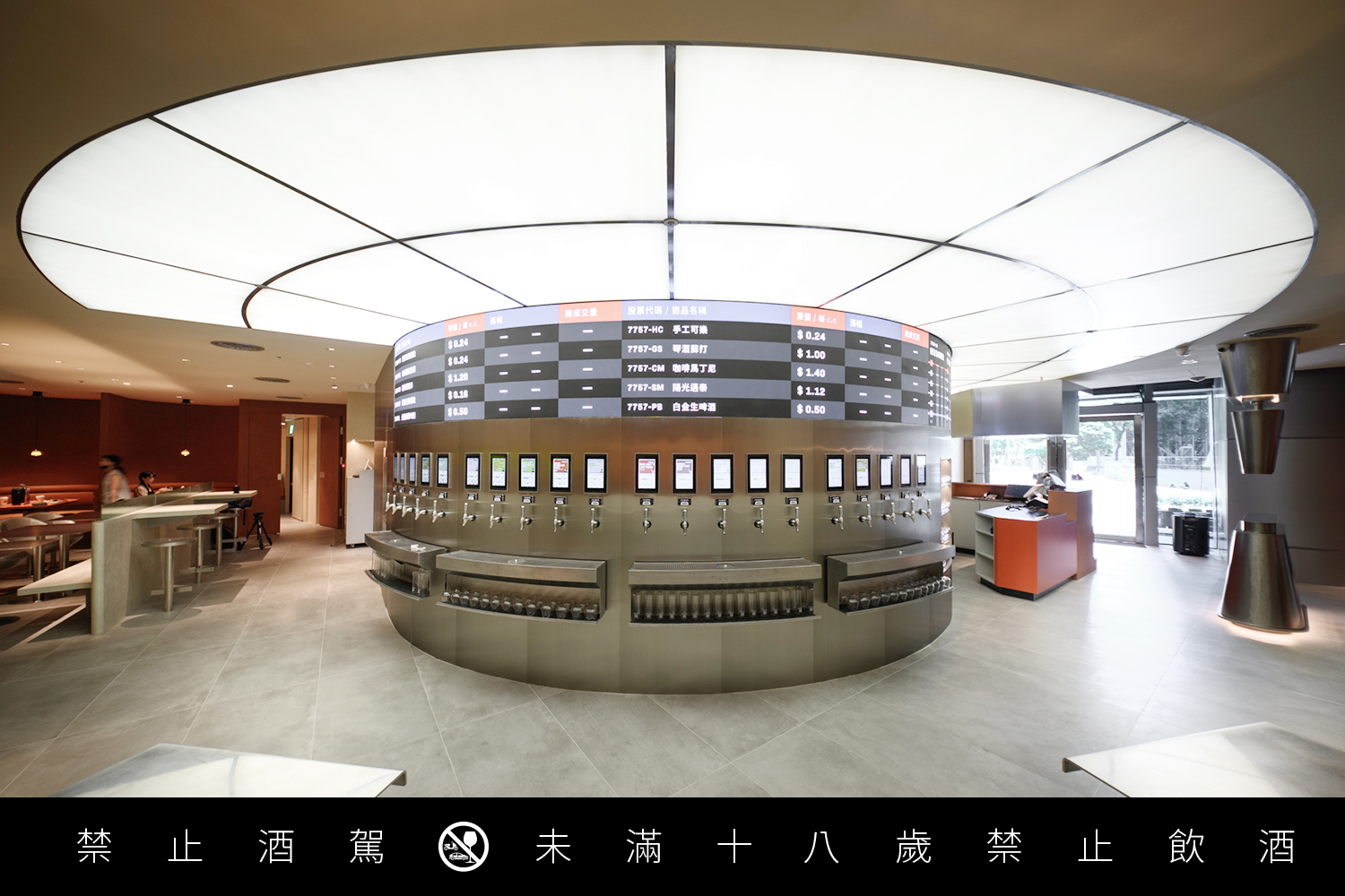 運動餐廳「SPORTS NATION」進駐大巨蛋，全球第一座電子酒精交易所，百萬智慧自助取酒牆